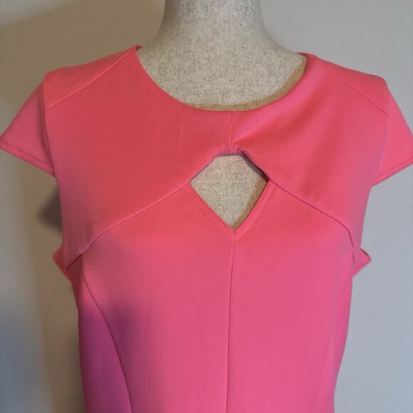 Venus Dress Women’s XL Hot Pink Bright Colorful Body Con Short Sleeve Cutout Zip - Picture 3 of 9
